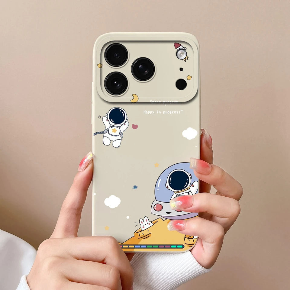 Case For iPhone 17 Air 17 Pro 17 Pro Max Moon Cat Astronaut Antifouling Phone Bumper For iPhone 17 Air 17 Pro 17 Pro Max Capa