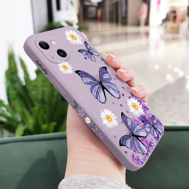 Purple Butterflies Phone Case For iPhone 17 17 Air 16 15 14 13 12 11 Pro Max Mini X XR XS MAX Cover