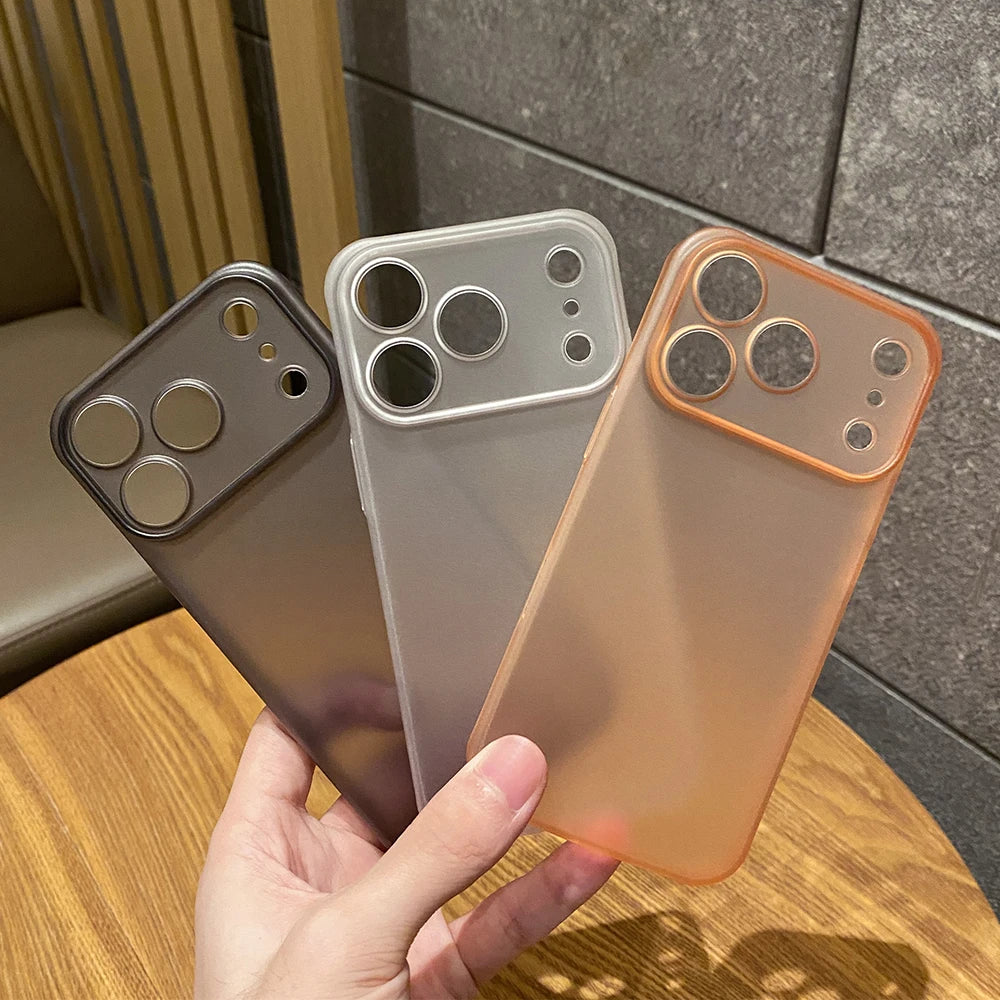 Newest Ultra Thin Frosted Phone Case for iPhone 17 Pro Max 12 13 14 15 16 Pro Max 17Air Plus 0.3mm Slim Matte PP Cover