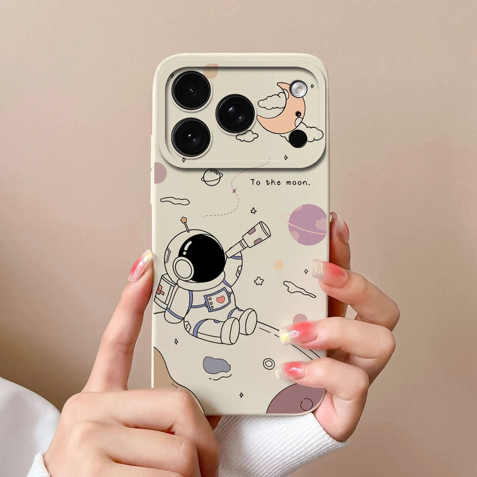 Case For iPhone 17 Air 17 Pro 17 Pro Max Moon Cat Astronaut Antifouling Phone Bumper For iPhone 17 Air 17 Pro 17 Pro Max Capa
