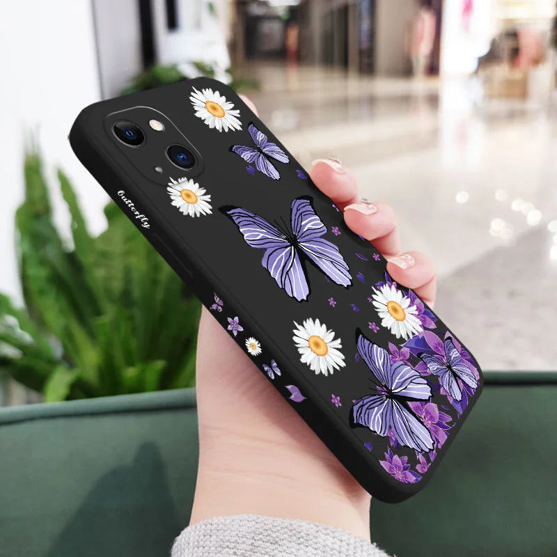 Purple Butterflies Phone Case For iPhone 17 17 Air 16 15 14 13 12 11 Pro Max Mini X XR XS MAX Cover