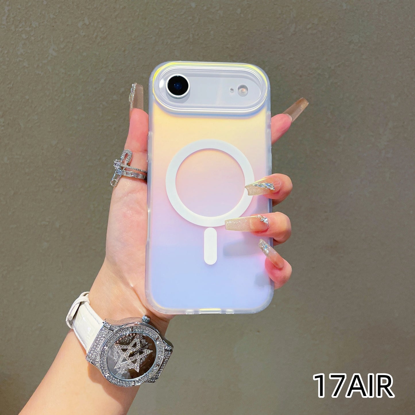 NEW Sun Set Sky For Iphone 17 Pro Max Laser Color-Changing Matte Phone Case 17Pro Magnetic Cover 17Air Gradient Colors cases
