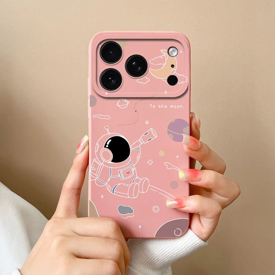 Case For iPhone 17 Air 17 Pro 17 Pro Max Moon Cat Astronaut Antifouling Phone Bumper For iPhone 17 Air 17 Pro 17 Pro Max Capa