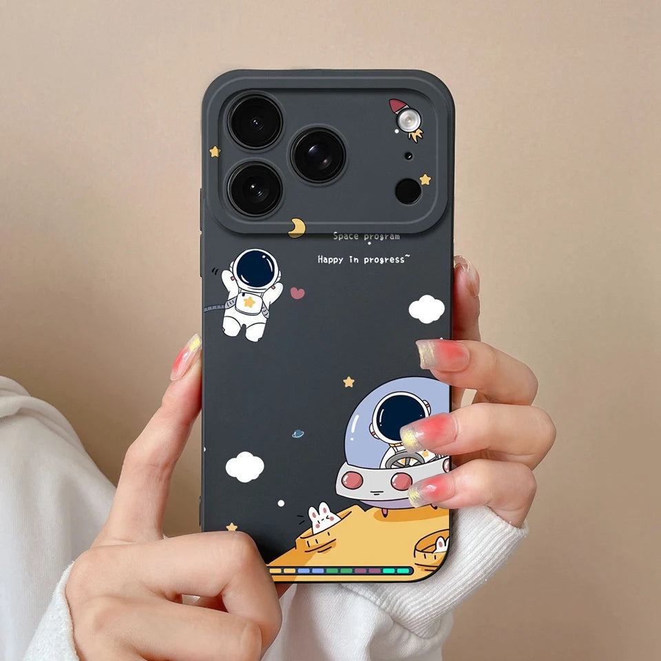 Case For iPhone 17 Air 17 Pro 17 Pro Max Moon Cat Astronaut Antifouling Phone Bumper For iPhone 17 Air 17 Pro 17 Pro Max Capa