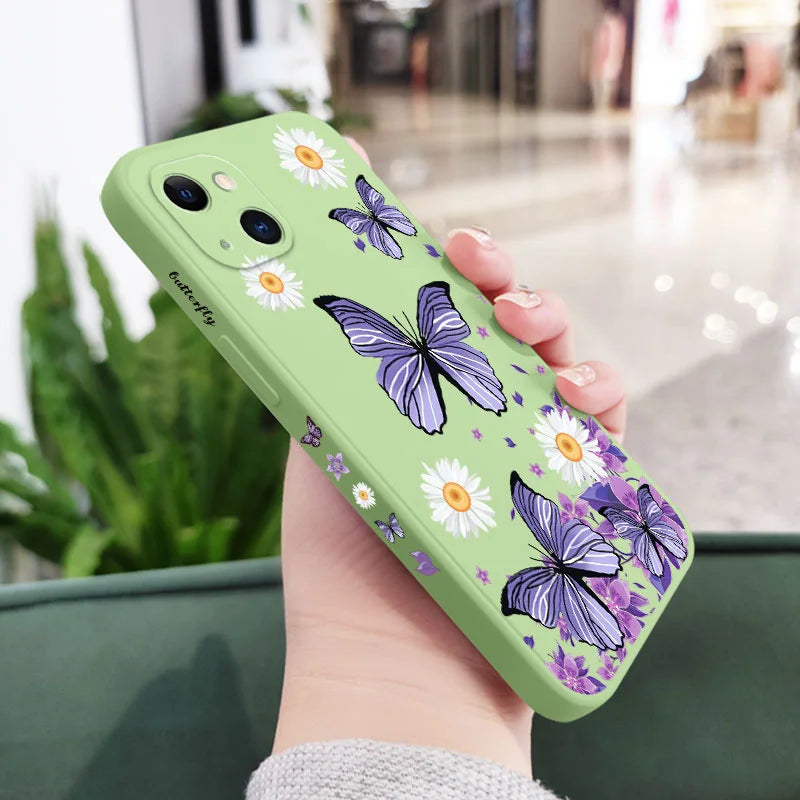 Purple Butterflies Phone Case For iPhone 17 17 Air 16 15 14 13 12 11 Pro Max Mini X XR XS MAX Cover