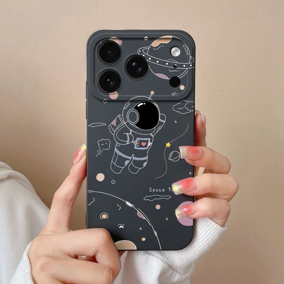 Case For iPhone 17 Air 17 Pro 17 Pro Max Moon Cat Astronaut Antifouling Phone Bumper For iPhone 17 Air 17 Pro 17 Pro Max Capa