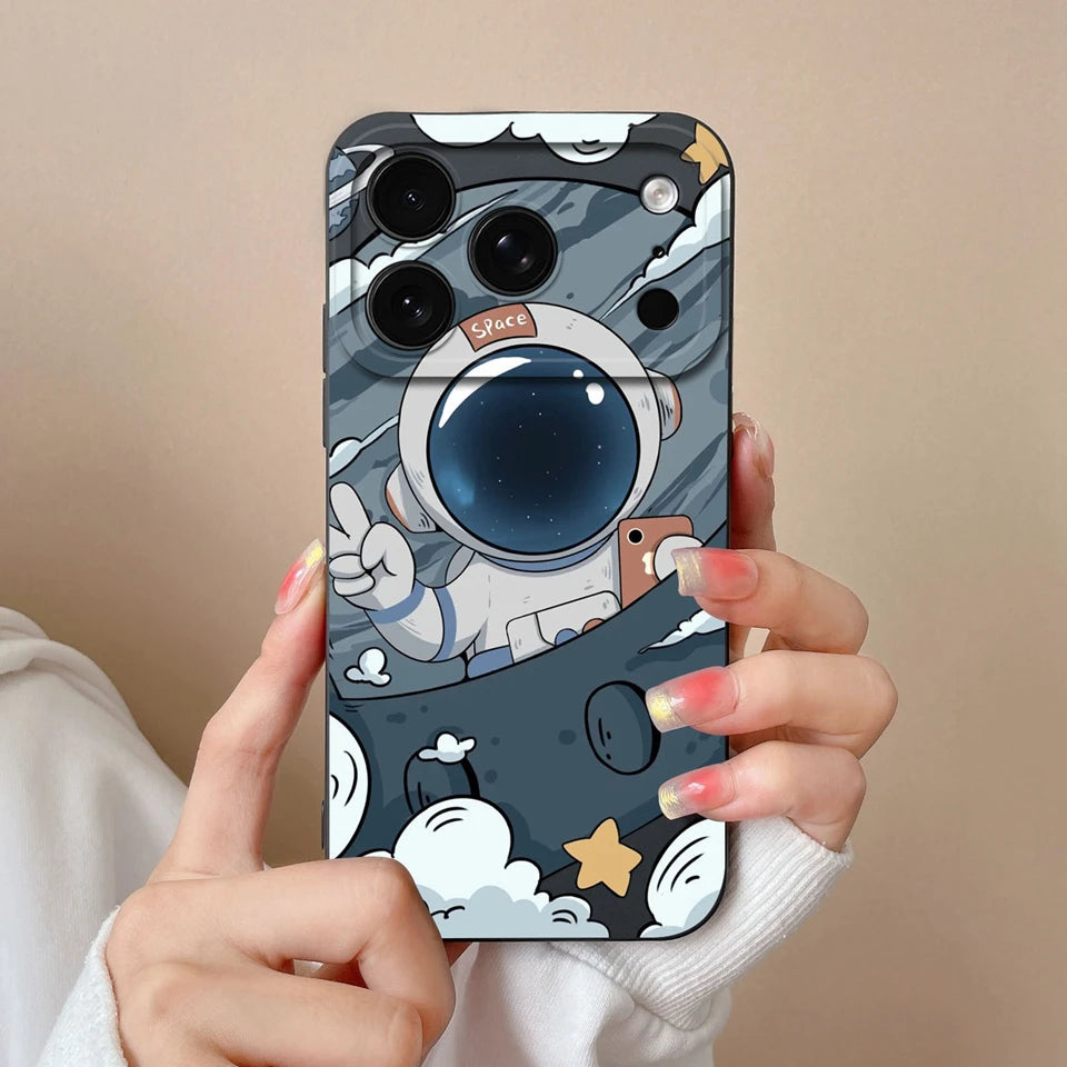 Case For iPhone 17 Air 17 Pro 17 Pro Max Moon Cat Astronaut Antifouling Phone Bumper For iPhone 17 Air 17 Pro 17 Pro Max Capa