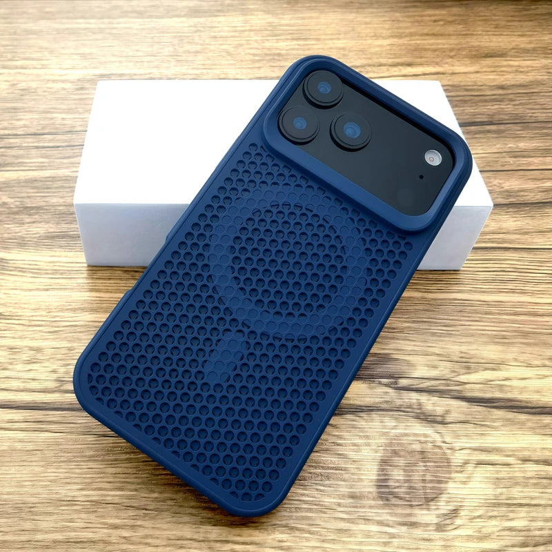 Luxury Dissipate Heat Hard Case For iPhone 17 Air 16 15 14 13 12 Pro Max 17Pro iPhone17 Mag Safe Magsafe Wireless Charge Cover