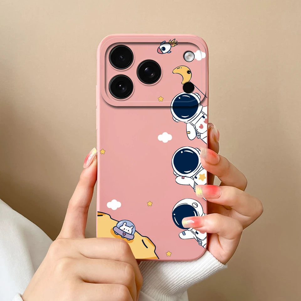 Case For iPhone 17 Air 17 Pro 17 Pro Max Moon Cat Astronaut Antifouling Phone Bumper For iPhone 17 Air 17 Pro 17 Pro Max Capa
