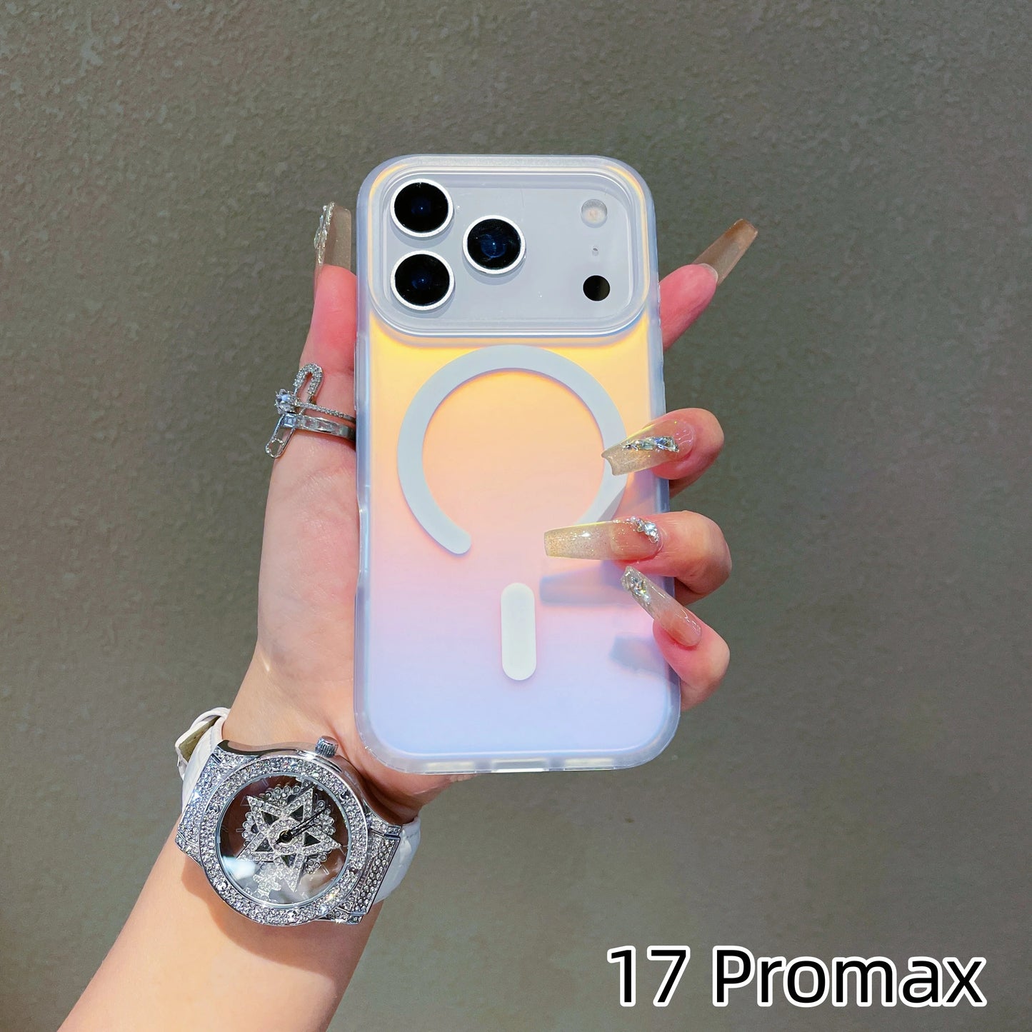 NEW Sun Set Sky For Iphone 17 Pro Max Laser Color-Changing Matte Phone Case 17Pro Magnetic Cover 17Air Gradient Colors cases