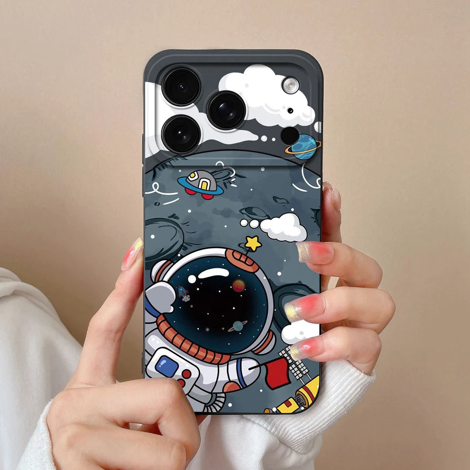 Case For iPhone 17 Air 17 Pro 17 Pro Max Moon Cat Astronaut Antifouling Phone Bumper For iPhone 17 Air 17 Pro 17 Pro Max Capa