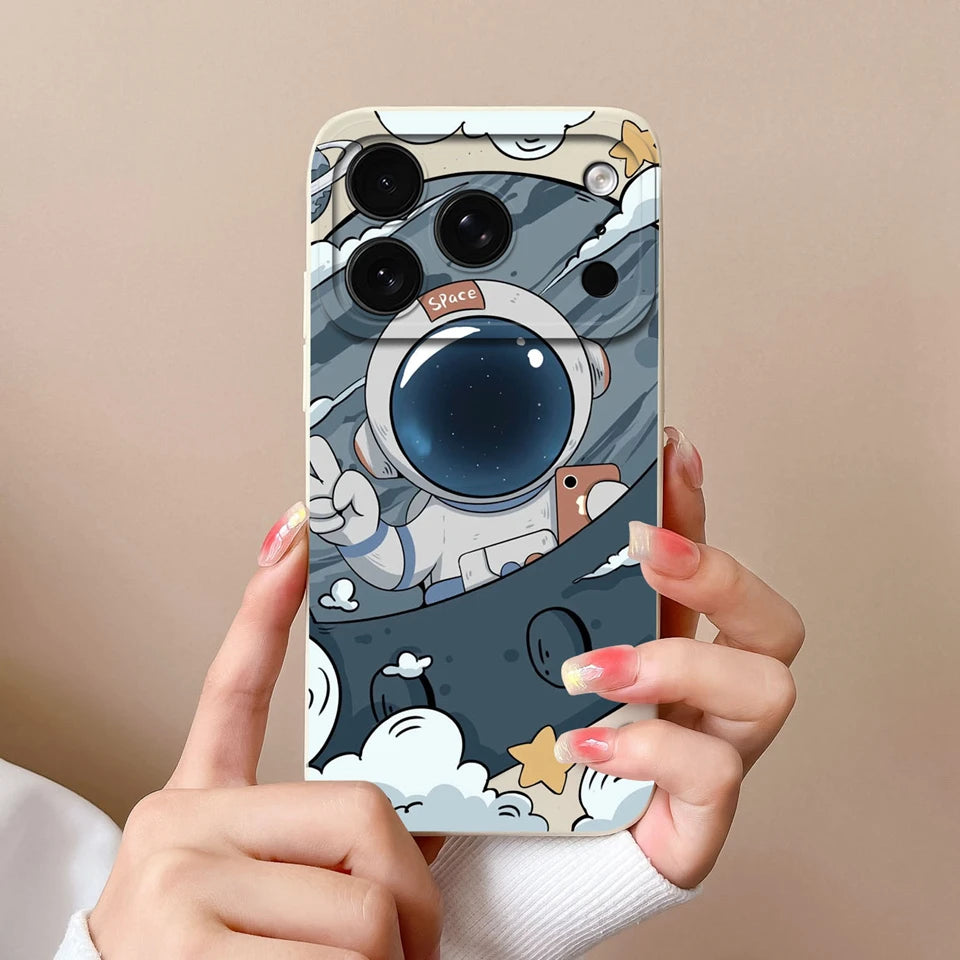 Case For iPhone 17 Air 17 Pro 17 Pro Max Moon Cat Astronaut Antifouling Phone Bumper For iPhone 17 Air 17 Pro 17 Pro Max Capa
