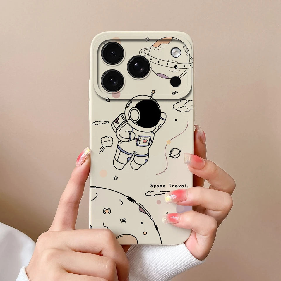 Case For iPhone 17 Air 17 Pro 17 Pro Max Moon Cat Astronaut Antifouling Phone Bumper For iPhone 17 Air 17 Pro 17 Pro Max Capa