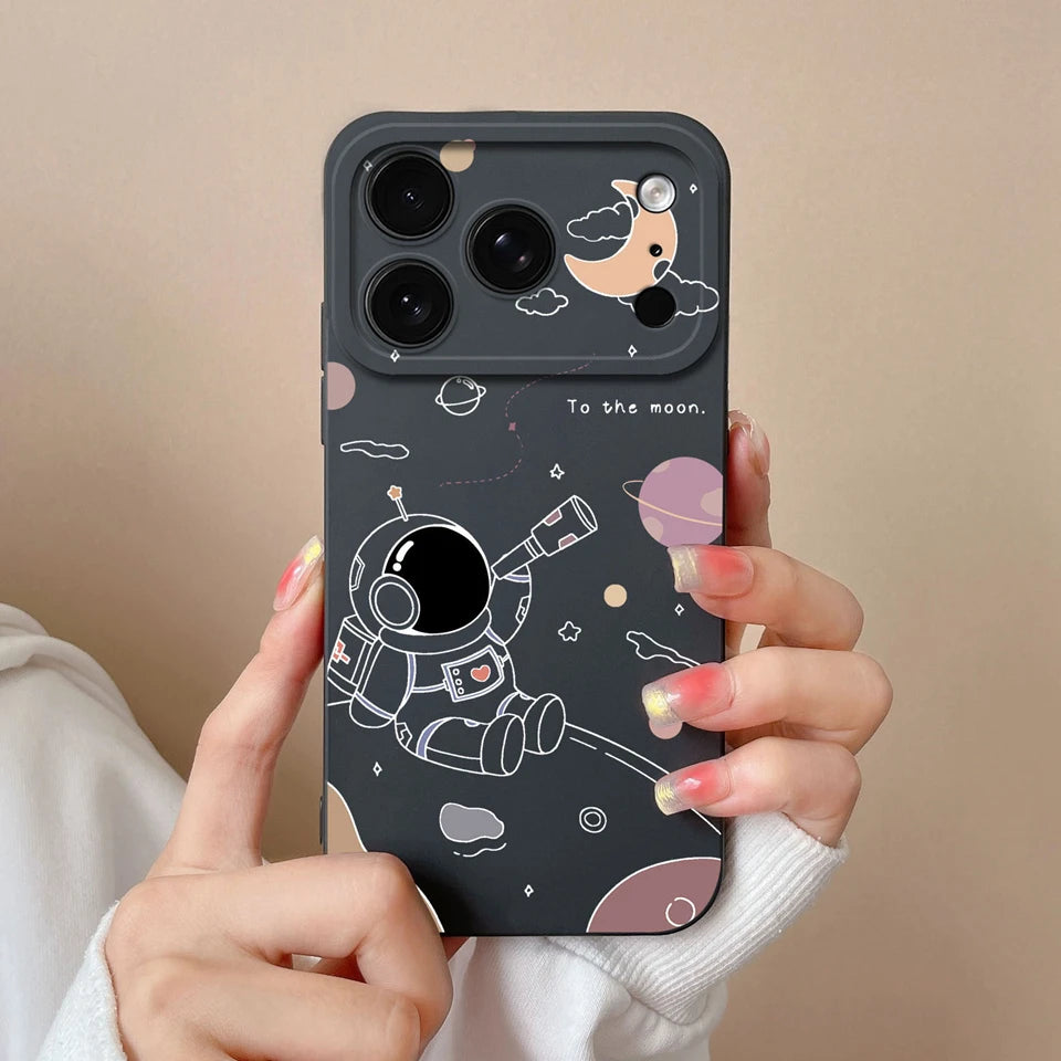 Case For iPhone 17 Air 17 Pro 17 Pro Max Moon Cat Astronaut Antifouling Phone Bumper For iPhone 17 Air 17 Pro 17 Pro Max Capa