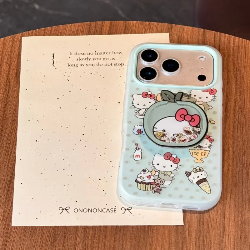 Korean Cute 3D Mobile Phone Cover For iphone 17 pro max 16 Pro 15 14 Pro Max 13 Case Kawaii Hello Kitty Cartoon Shockproof Cases