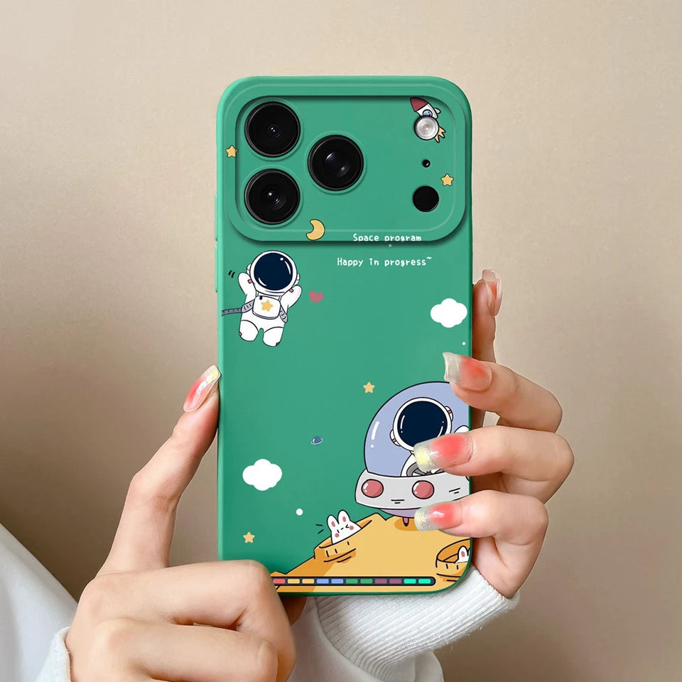 Case For iPhone 17 Air 17 Pro 17 Pro Max Moon Cat Astronaut Antifouling Phone Bumper For iPhone 17 Air 17 Pro 17 Pro Max Capa