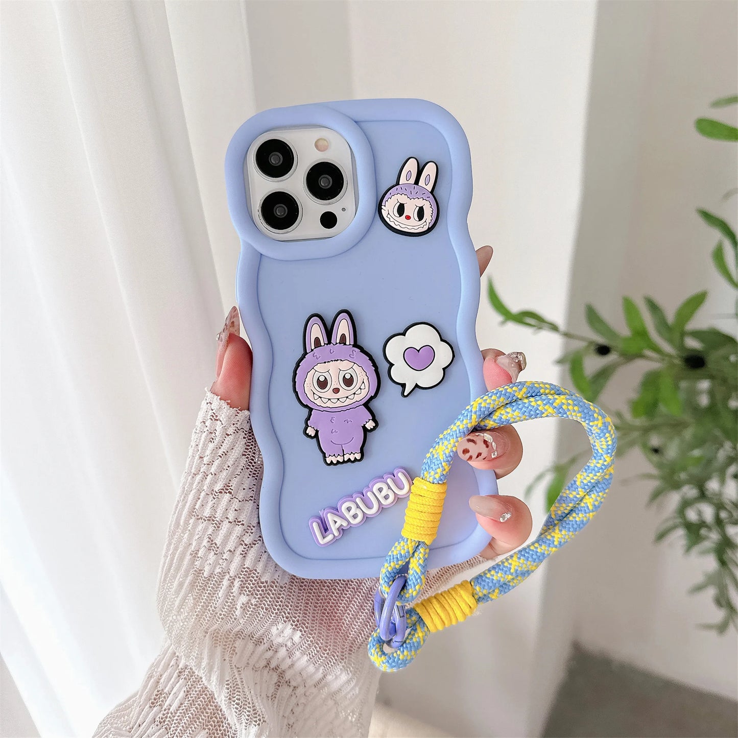 Cartoon Wrist Strap Phone Case for IPhone 17 Air 16 15 14 13 12 11 Pro Max XS X XR 7 8 Plus Silicone Soft Protective Cover