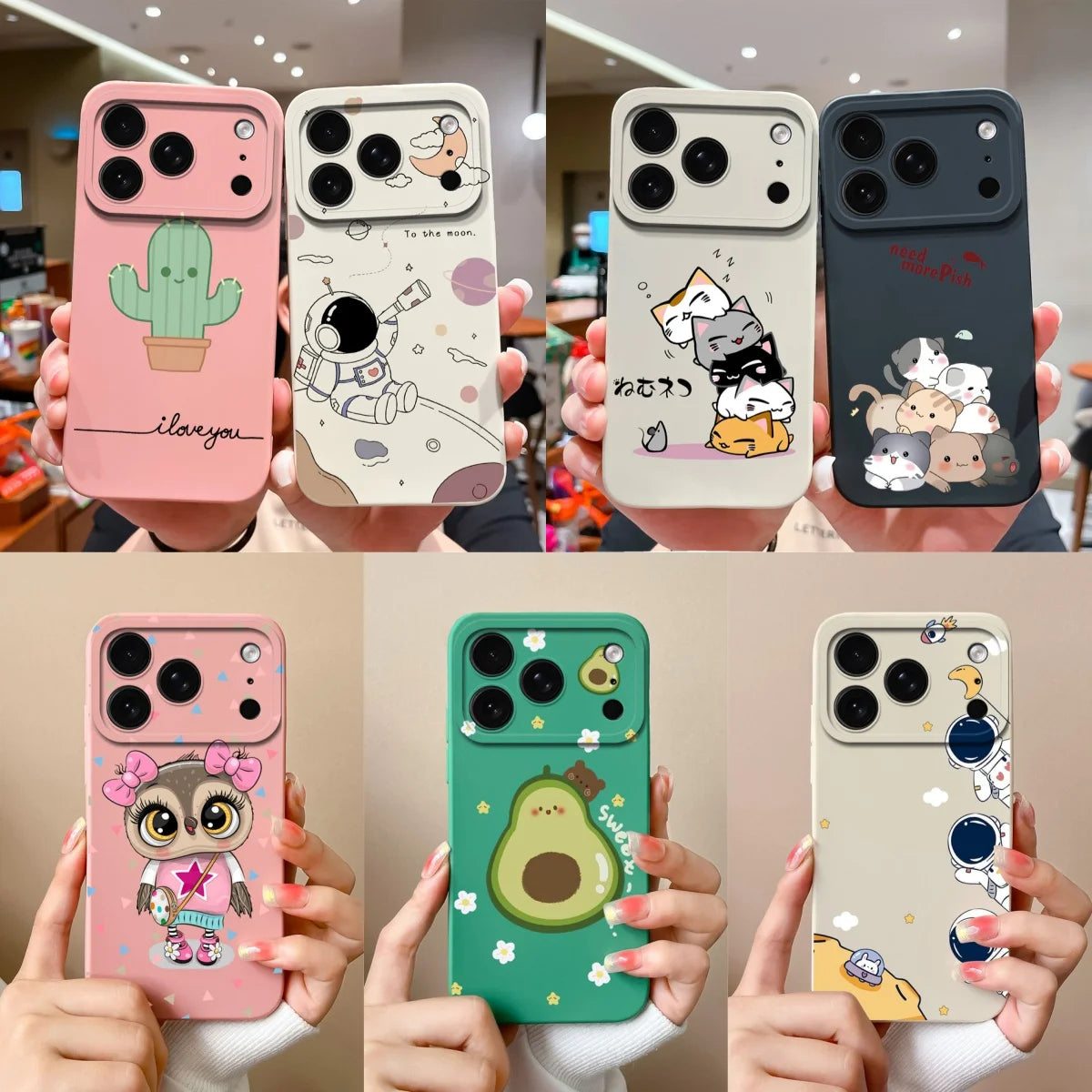 Case For iPhone 17 Air 17 Pro 17 Pro Max Moon Cat Astronaut Antifouling Phone Bumper For iPhone 17 Air 17 Pro 17 Pro Max Capa
