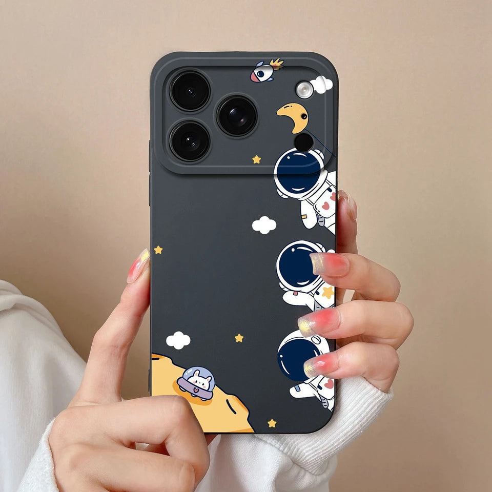 Case For iPhone 17 Air 17 Pro 17 Pro Max Moon Cat Astronaut Antifouling Phone Bumper For iPhone 17 Air 17 Pro 17 Pro Max Capa