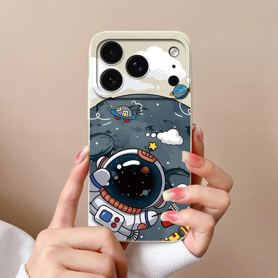 Case For iPhone 17 Air 17 Pro 17 Pro Max Moon Cat Astronaut Antifouling Phone Bumper For iPhone 17 Air 17 Pro 17 Pro Max Capa