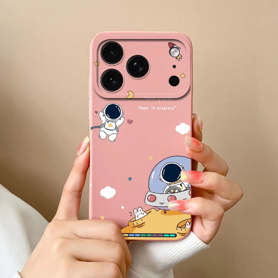 Case For iPhone 17 Air 17 Pro 17 Pro Max Moon Cat Astronaut Antifouling Phone Bumper For iPhone 17 Air 17 Pro 17 Pro Max Capa