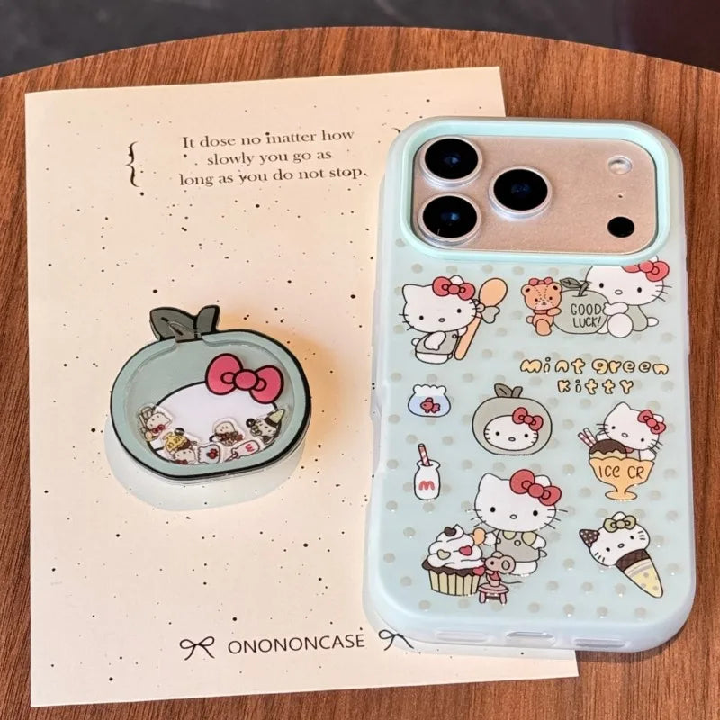 Korean Cute 3D Mobile Phone Cover For iphone 17 pro max 16 Pro 15 14 Pro Max 13 Case Kawaii Hello Kitty Cartoon Shockproof Cases