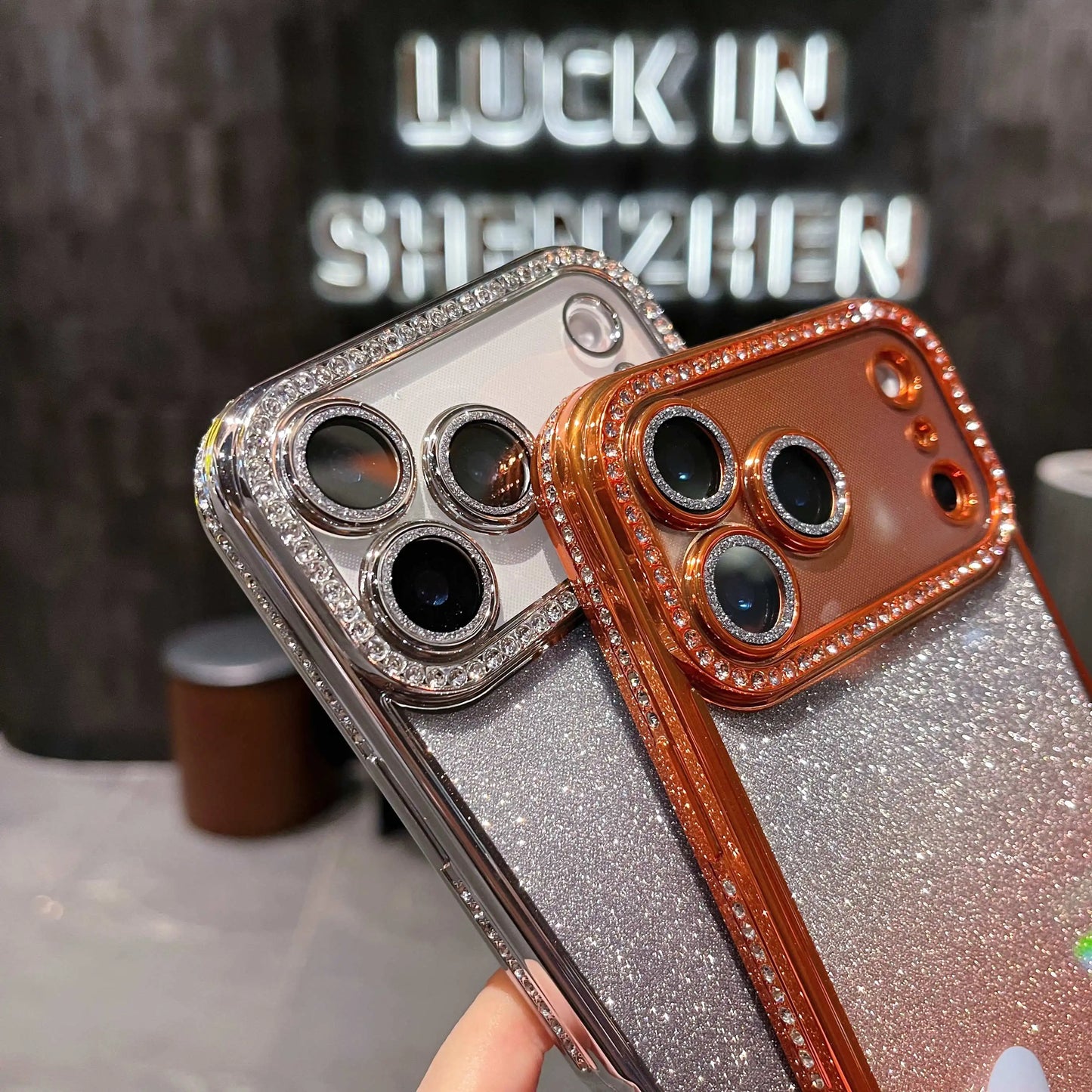 Fashion Diamond Glitter Phone Case For iPhone 17 Pro 17 Air 17 16 15 14 13 12 11 Pro Max Plus Shockproof Women Phone Protection