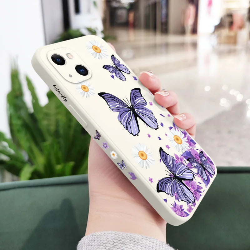 Purple Butterflies Phone Case For iPhone 17 17 Air 16 15 14 13 12 11 Pro Max Mini X XR XS MAX Cover