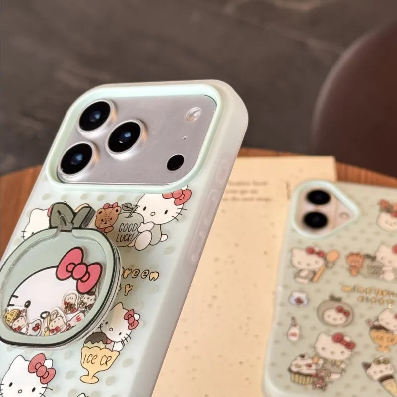 Korean Cute 3D Mobile Phone Cover For iphone 17 pro max 16 Pro 15 14 Pro Max 13 Case Kawaii Hello Kitty Cartoon Shockproof Cases