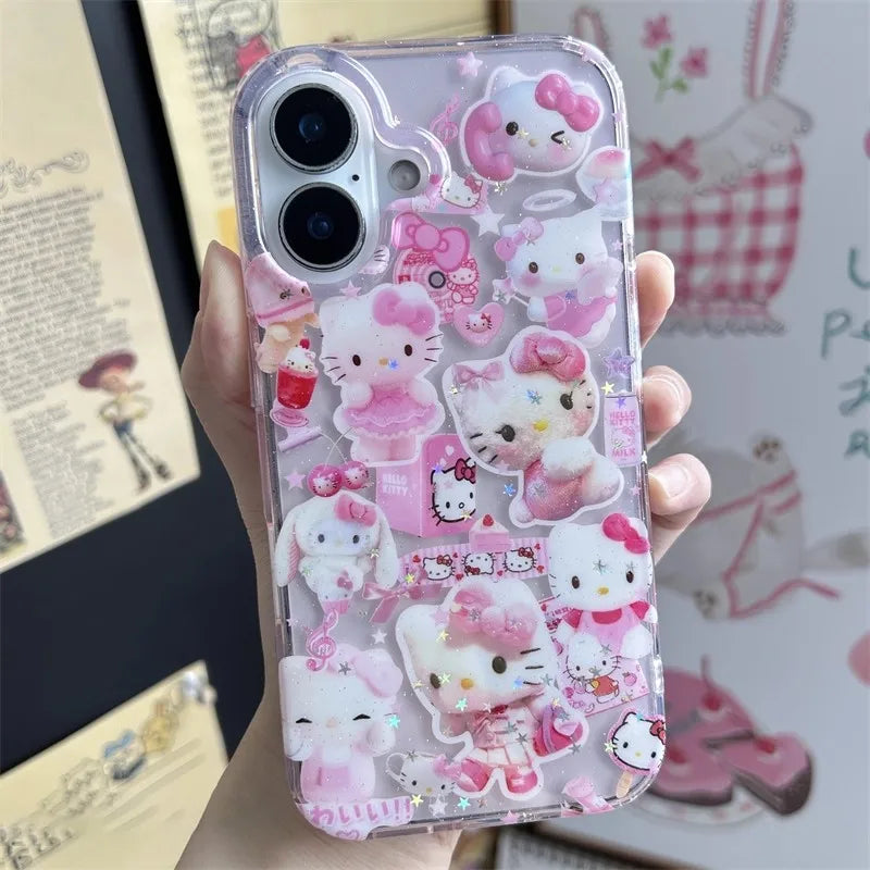 Shining Hellos Kitty Kuromis Melodys Phone Case For iPhone 17 16 16e 15 14 13 12 11 Mini Pro Max X XR XSMax Air Plus Back Cover