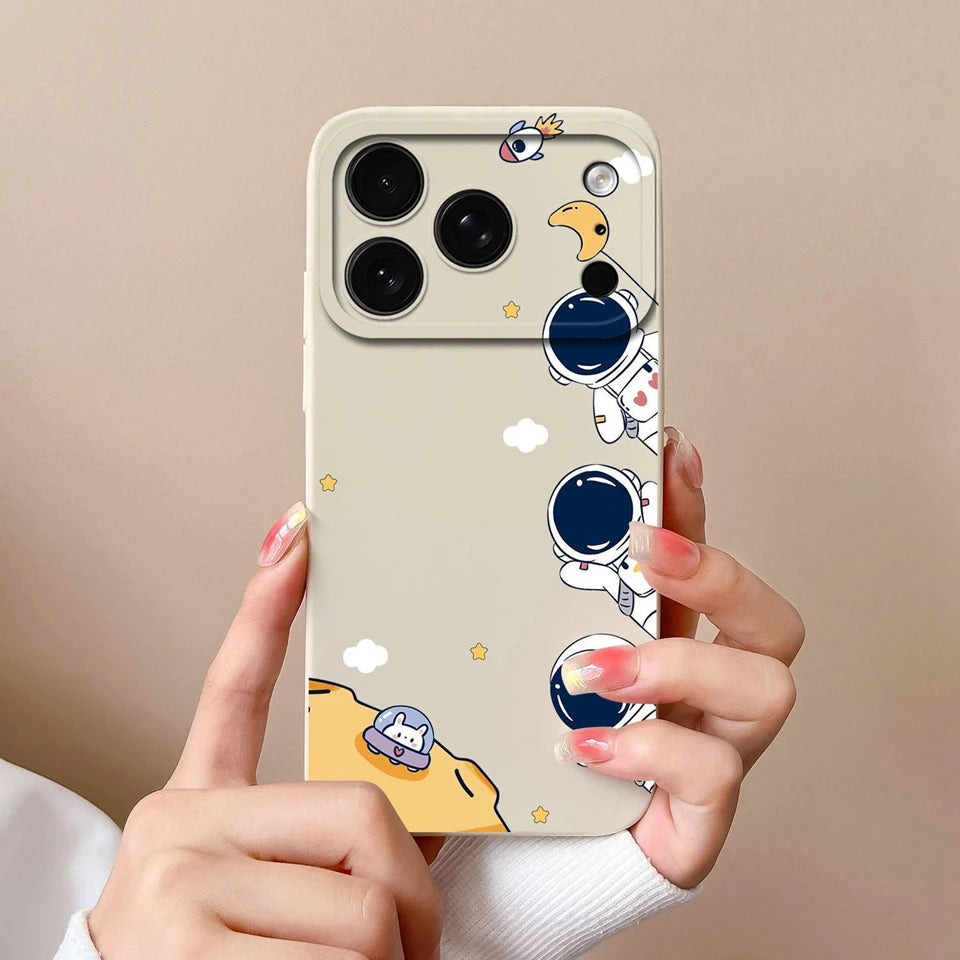 Case For iPhone 17 Air 17 Pro 17 Pro Max Moon Cat Astronaut Antifouling Phone Bumper For iPhone 17 Air 17 Pro 17 Pro Max Capa