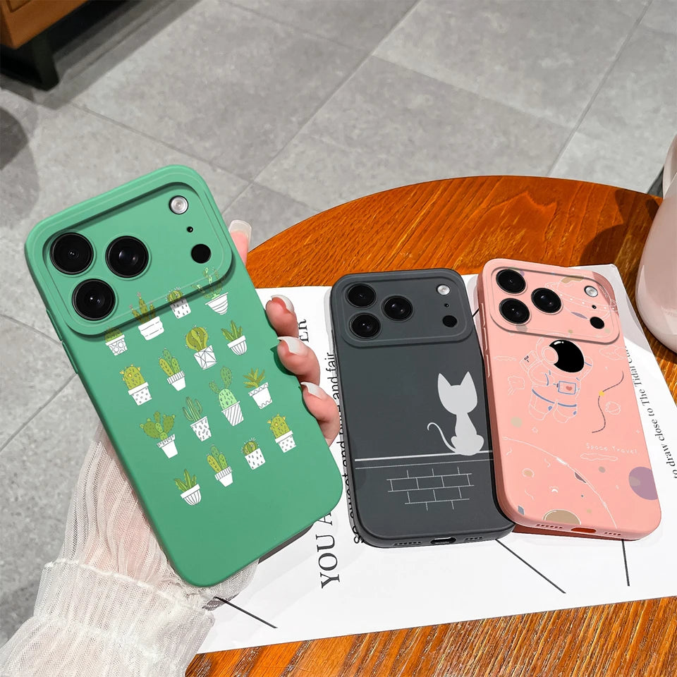 Case For iPhone 17 Air 17 Pro 17 Pro Max Moon Cat Astronaut Antifouling Phone Bumper For iPhone 17 Air 17 Pro 17 Pro Max Capa
