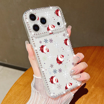 New Year Christmas Phone Case For iPhone 17 Air 16e 16 15 14 Pro Max 13 12 Pro Max 11 16 15 14 Plus Diamond Soft Silicone Cover