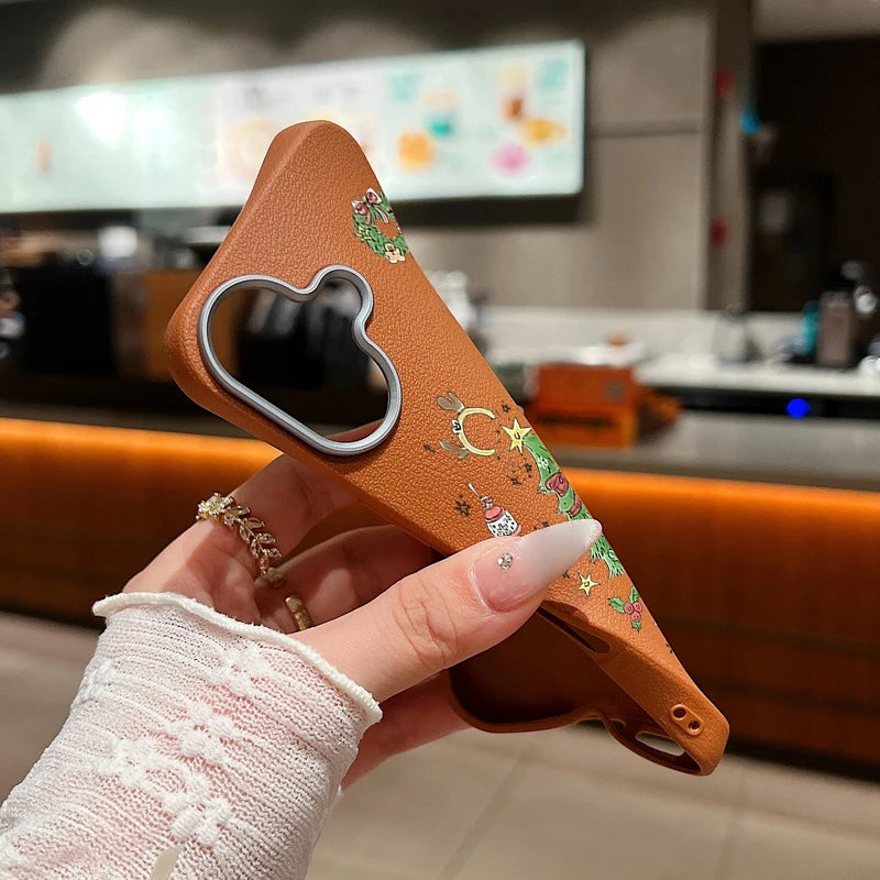 Christmas Trees TPU Case For iPhone Air 17 16e 16 15 14 Pro Max 13 12 17 Pro Max 11 Soft Silicone Leather Texture Phone Cover