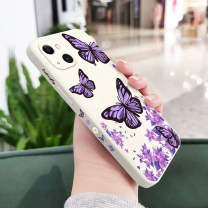 Purple Butterflies Phone Case For iPhone 17 17 Air 16 15 14 13 12 11 Pro Max Mini X XR XS MAX Cover