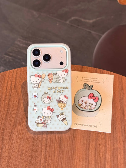 Korean Cute 3D Mobile Phone Cover For iphone 17 pro max 16 Pro 15 14 Pro Max 13 Case Kawaii Hello Kitty Cartoon Shockproof Cases