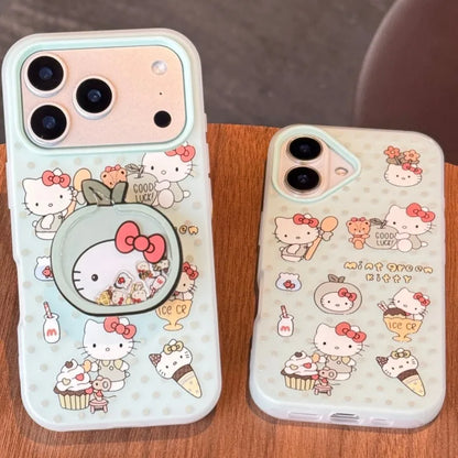 Korean Cute 3D Mobile Phone Cover For iphone 17 pro max 16 Pro 15 14 Pro Max 13 Case Kawaii Hello Kitty Cartoon Shockproof Cases