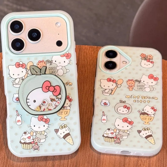 Korean Cute 3D Mobile Phone Cover For iphone 17 pro max 16 Pro 15 14 Pro Max 13 Case Kawaii Hello Kitty Cartoon Shockproof Cases