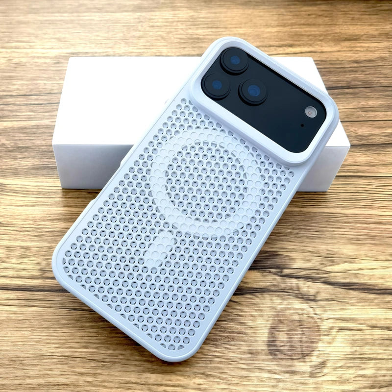 Luxury Dissipate Heat Hard Case For iPhone 17 Air 16 15 14 13 12 Pro Max 17Pro iPhone17 Mag Safe Magsafe Wireless Charge Cover