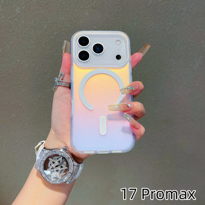 NEW Sun Set Sky For Iphone 17 Pro Max Laser Color-Changing Matte Phone Case 17Pro Magnetic Cover 17Air Gradient Colors cases