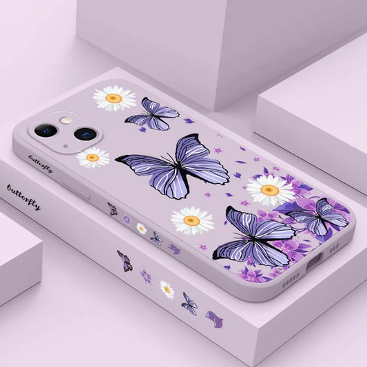 Purple Butterflies Phone Case For iPhone 17 17 Air 16 15 14 13 12 11 Pro Max Mini X XR XS MAX Cover